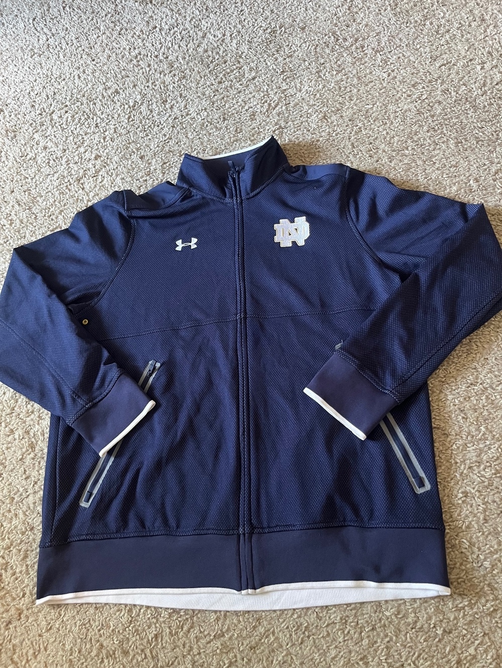 Under Armour Notre Dame ColdGear Loose Fit Jacket LG Navy Blue